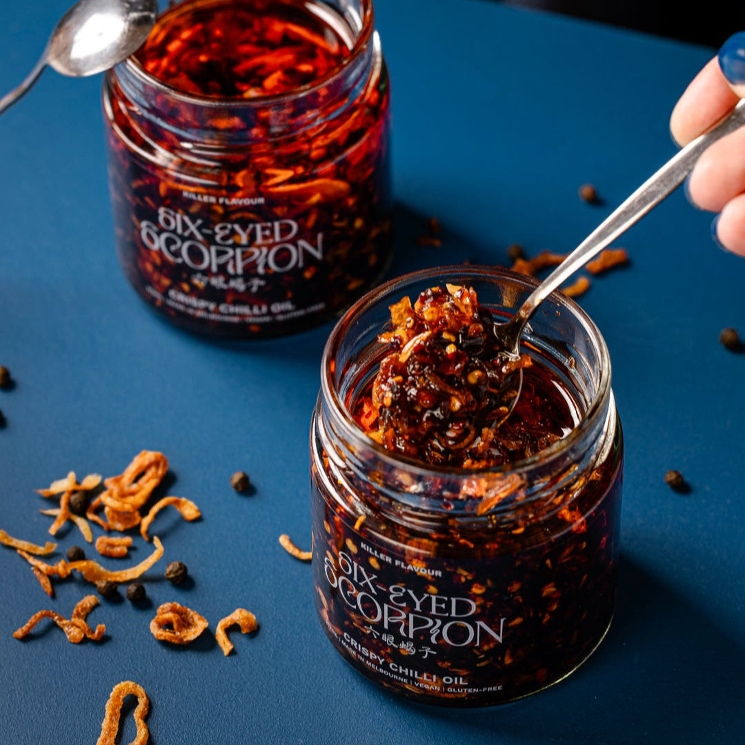 Six-Eyed Scorpion Extra Spicy Crispy Chilli Oil 212ml