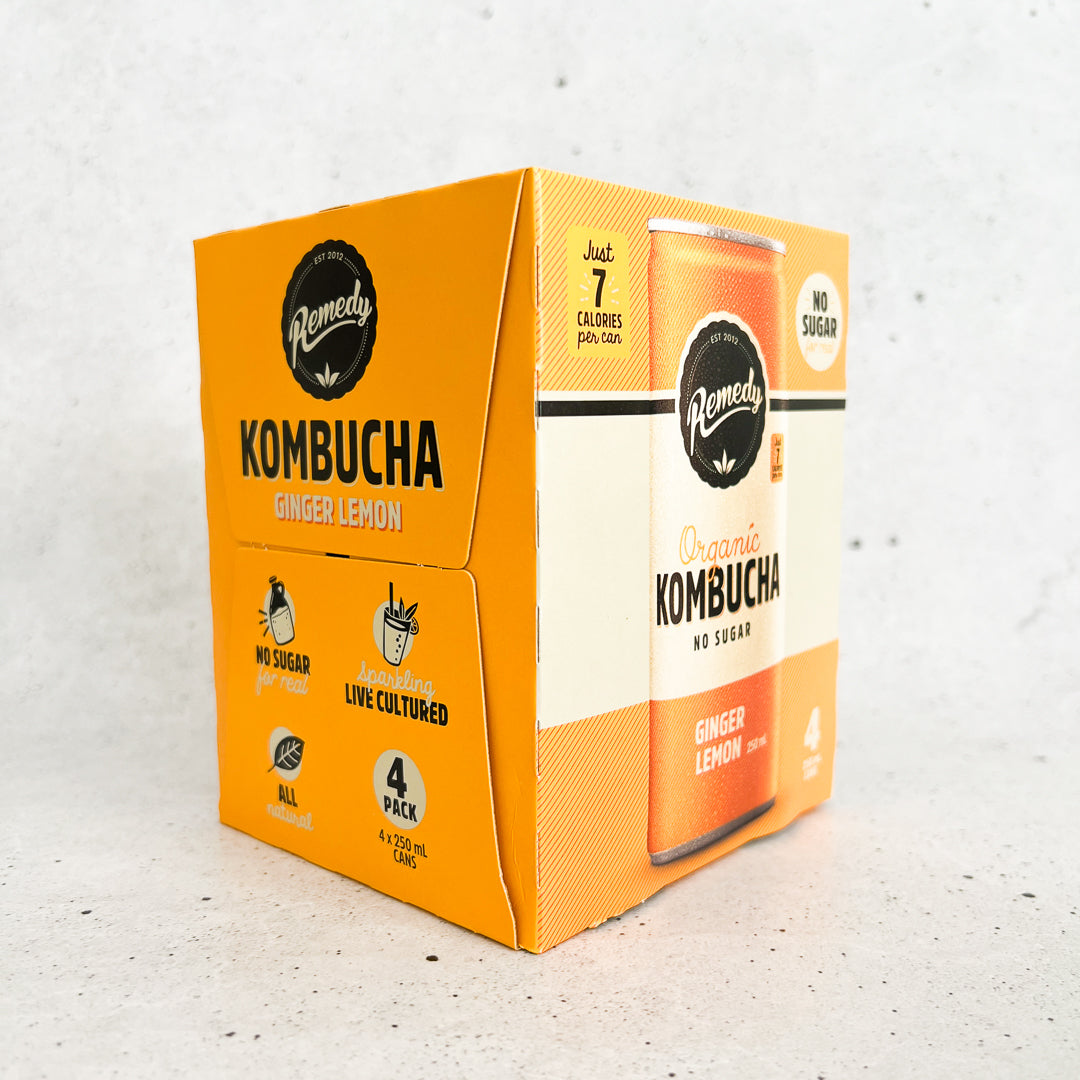 Remedy Ginger & Lemon Kombucha 4 x 250ml