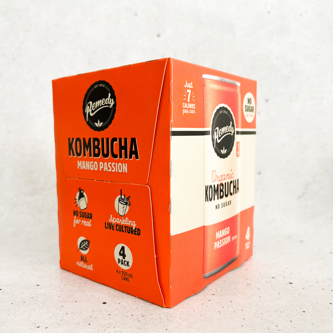 Remedy Mango Passion Kombucha 4 x 250ml