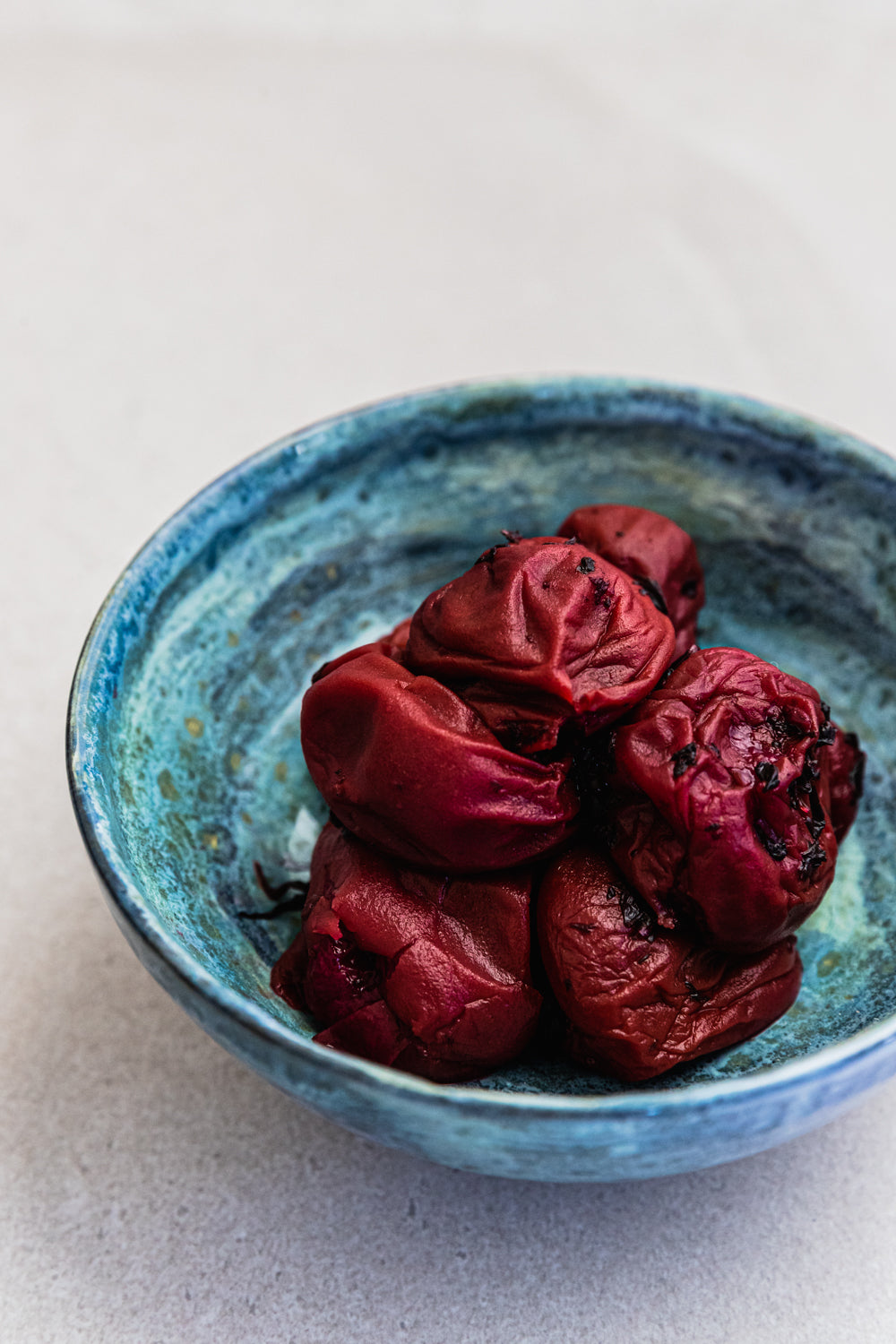 Japanese fresh ume in a bowl