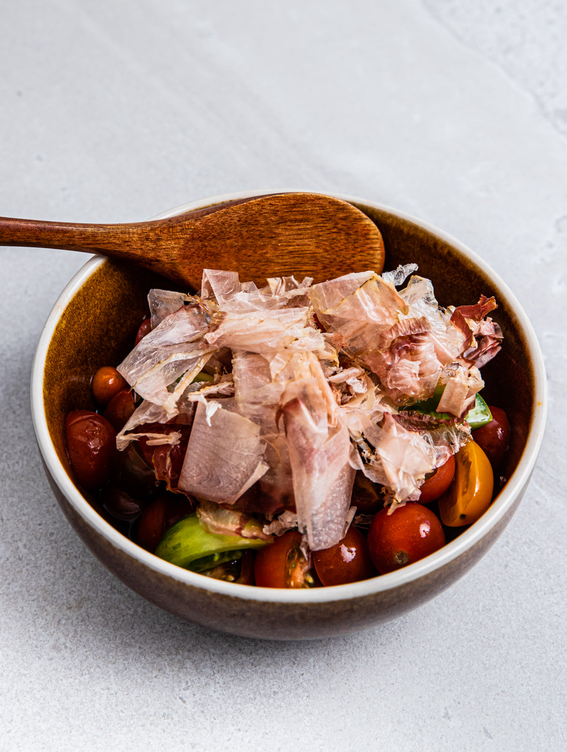 Tomato salad tossed in ume and lime sauce