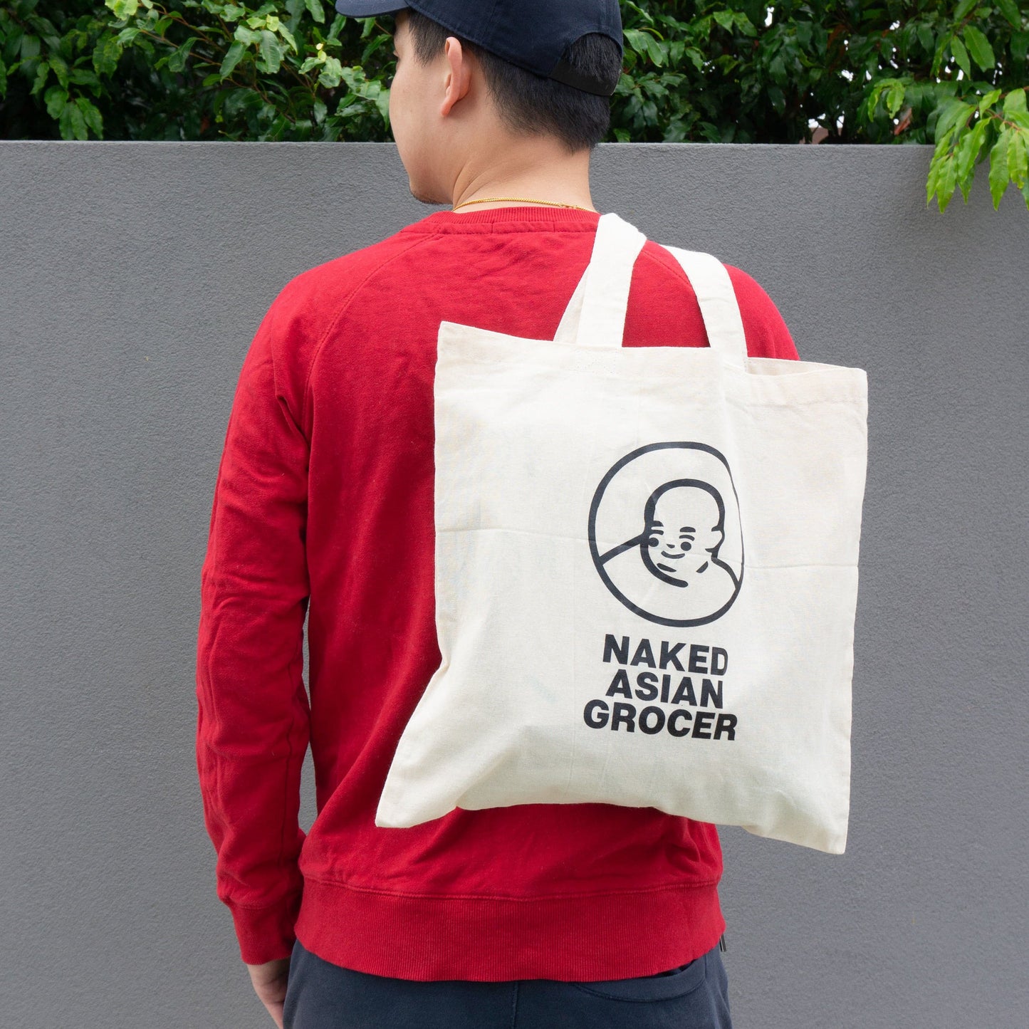 Grocery tote bag carried