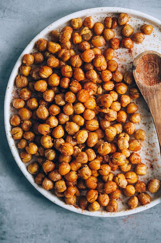 Roasted chickpea snacks dusted with spices