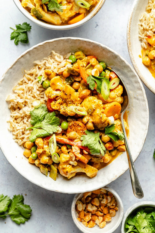 Cauliflower, Spinach and Chickpea Coconut Curry